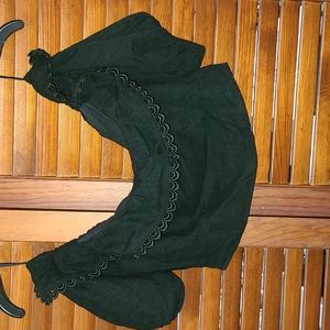 Express Off the Shoulder Crop Top Black XS